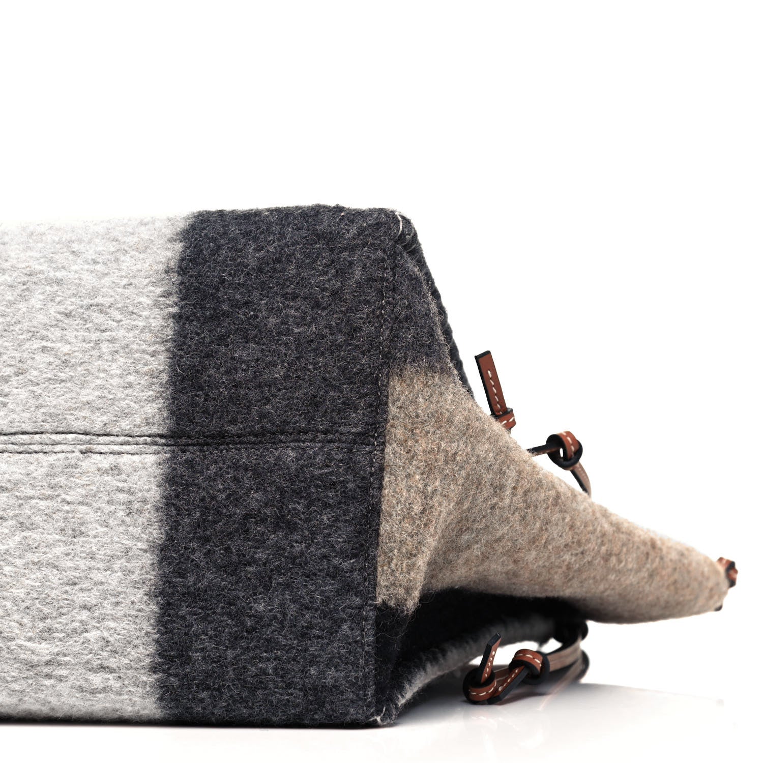 Loewe Wool Stripes Cushion Tote Grey Black 6 of 9