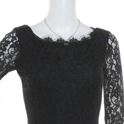 Chanel Resin Crystal CC Necklace Black 2 of 6