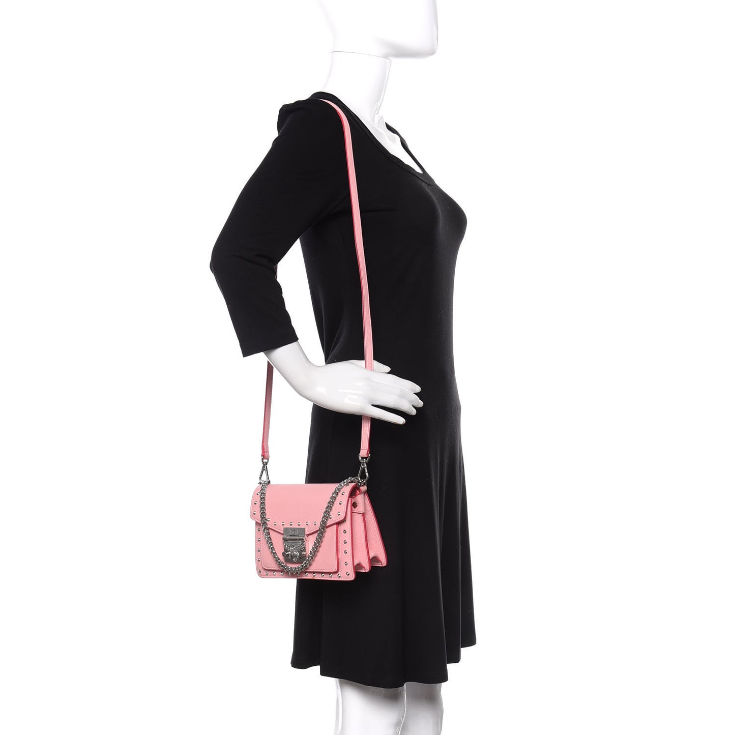Calfskin Studded Mini Patricia Crossbody Bag Pink Blush