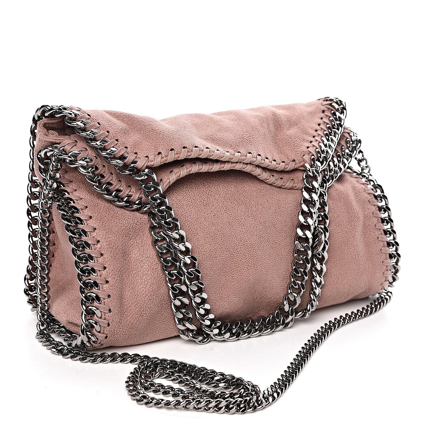 Shaggy Deer Mini Falabella Fold Over Tote Pink