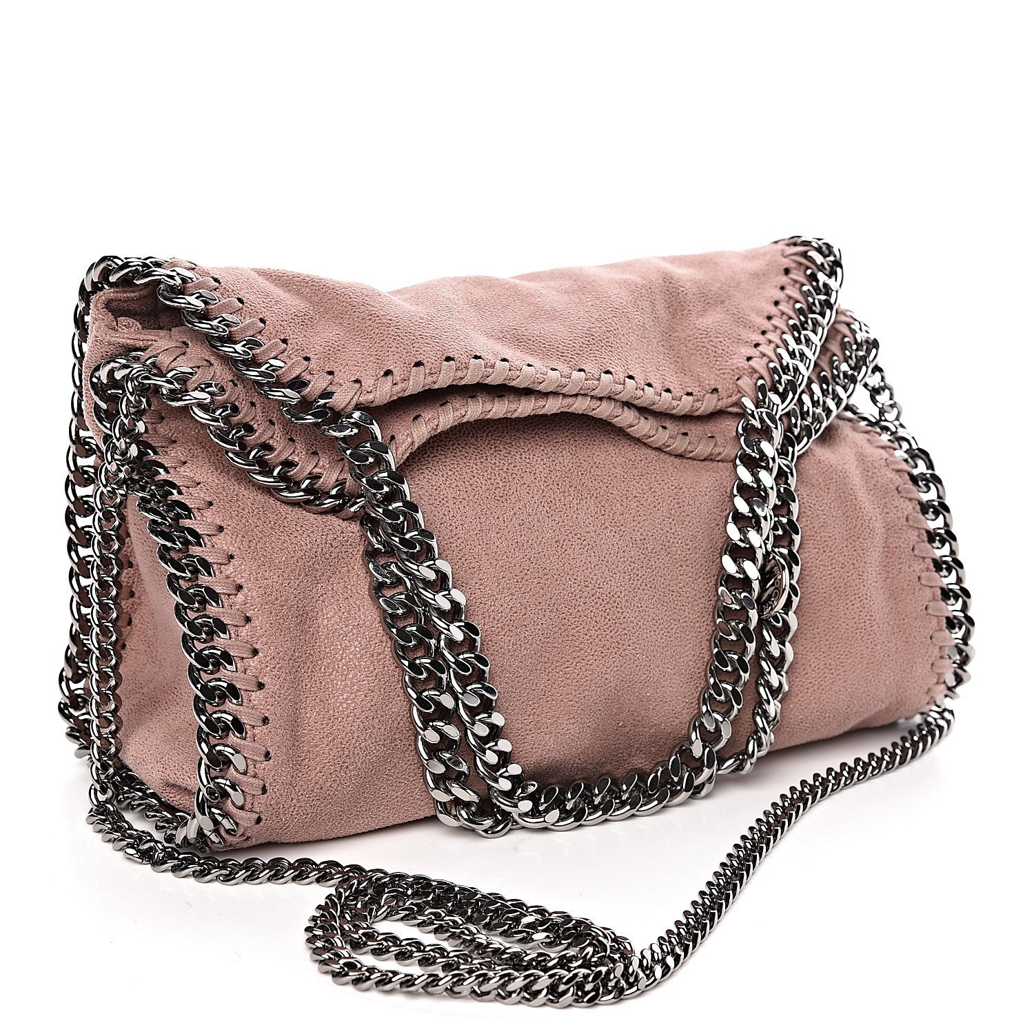 Stella McCartney Shaggy Deer Mini Falabella Fold Over Tote Pink 4 of 10