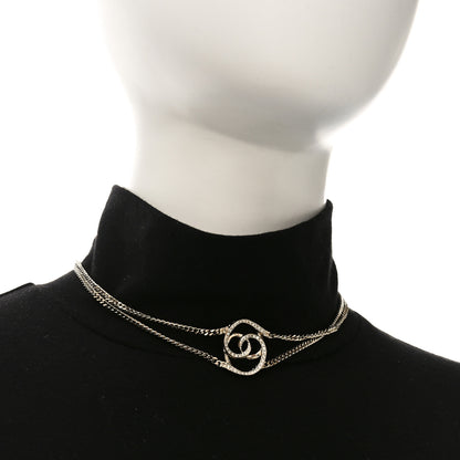 Chanel Crystal CC Oval Necklace Gold 2 of 5