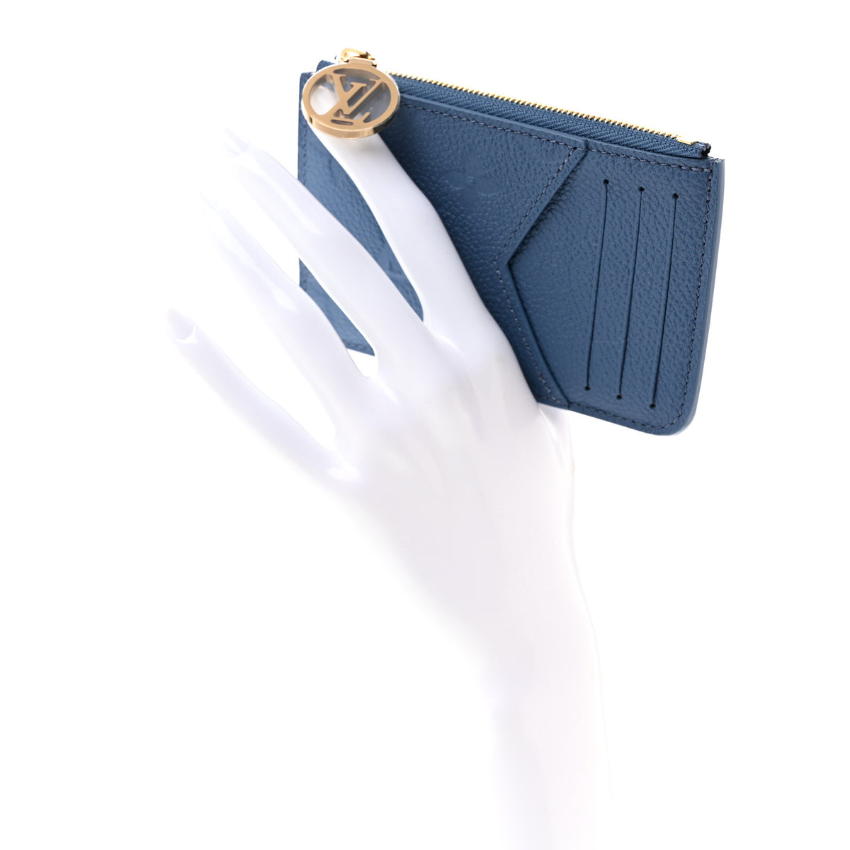 Empreinte Monogram Zipped Romy Card Holder Blue Jeans