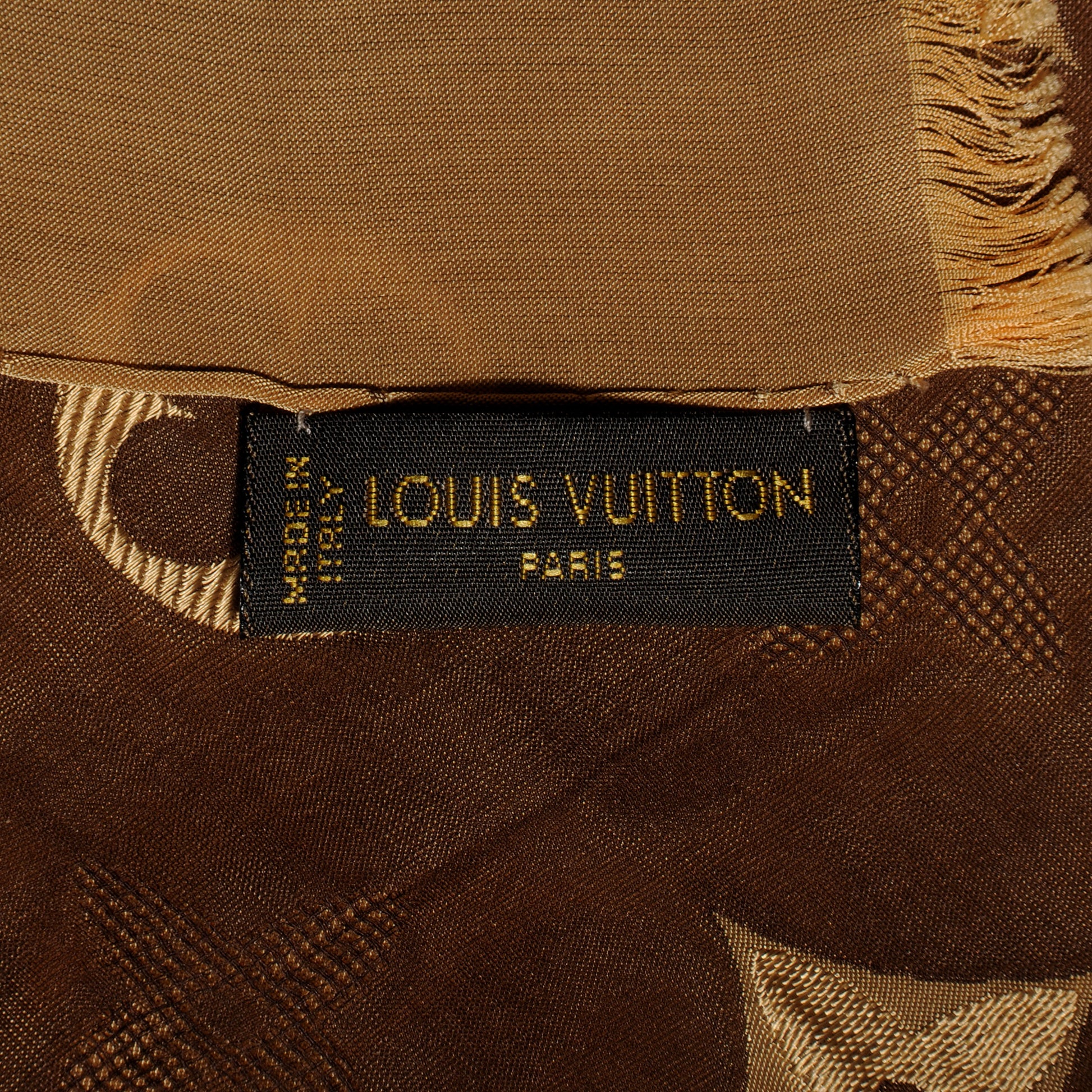 Louis Vuitton Silk Acetate Monogram St Petersbourg Stole Brown 5 of 5