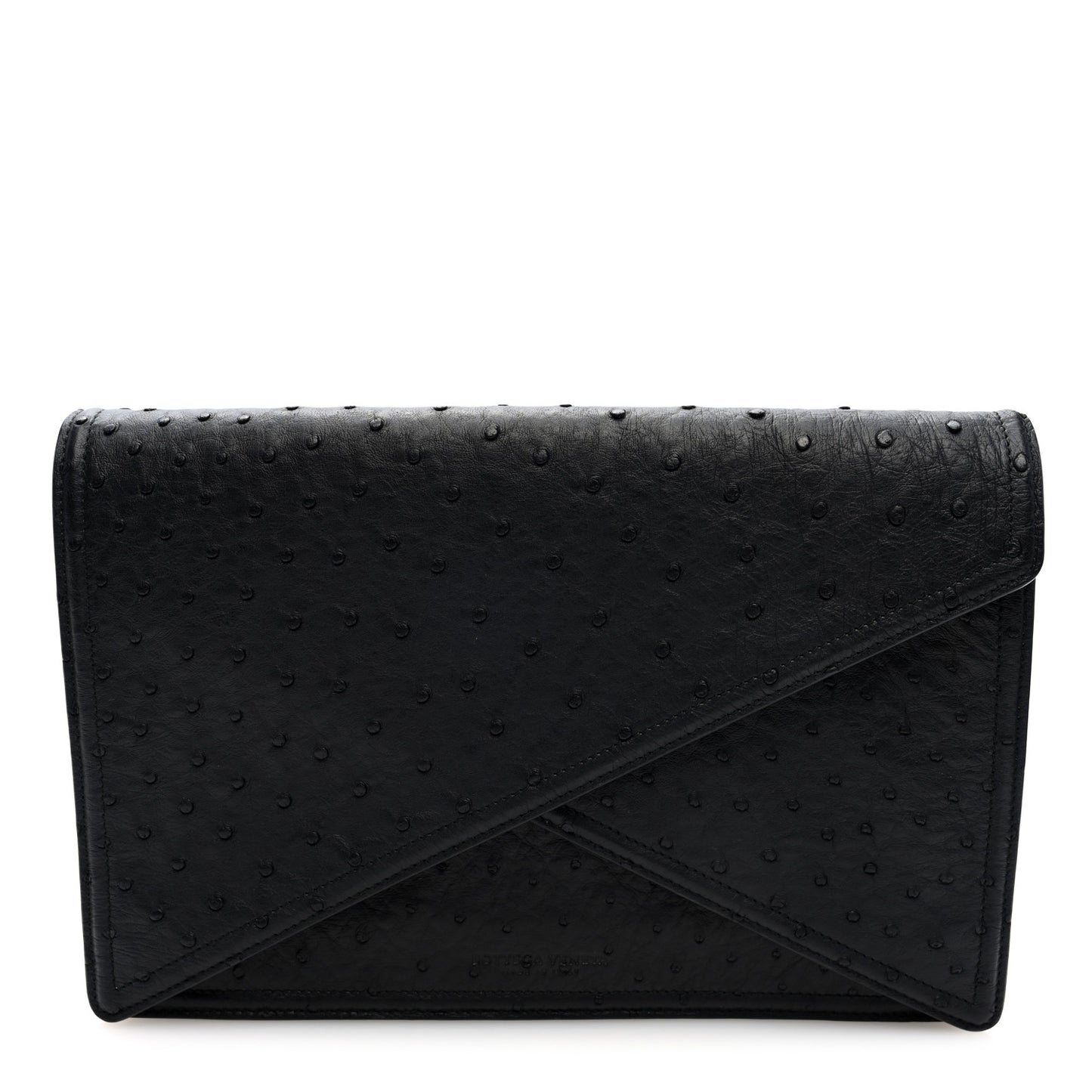 Ostrich Envelope Clutch Black
