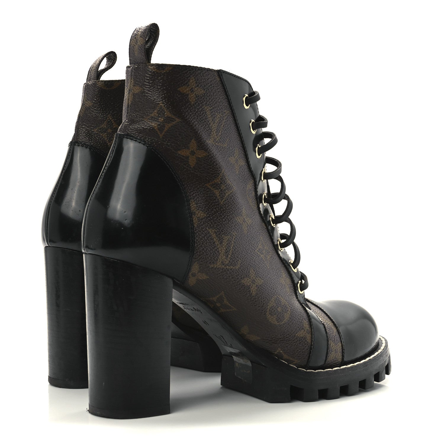 Louis Vuitton Patent Calfskin Monogram Star Trail Ankle Boots 41 Black 4 of 7