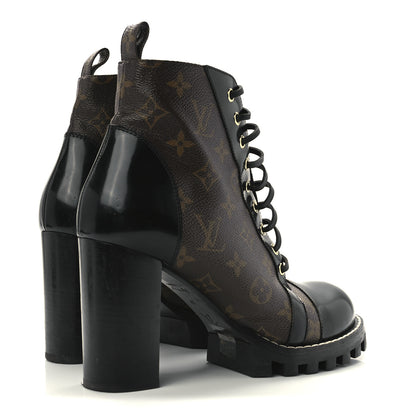 Louis Vuitton Patent Calfskin Monogram Star Trail Ankle Boots 41 Black 4 of 7