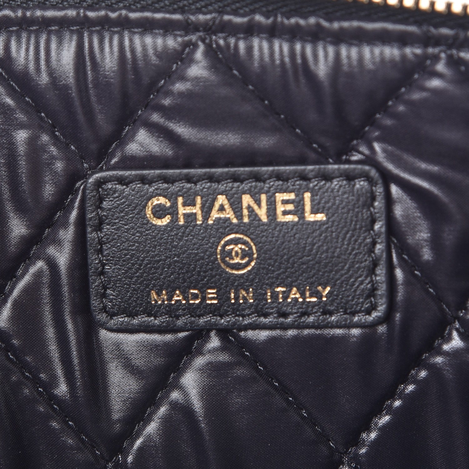 Chanel Lambskin Bi Quilted Medium Cosmetic Case Black 6 of 8