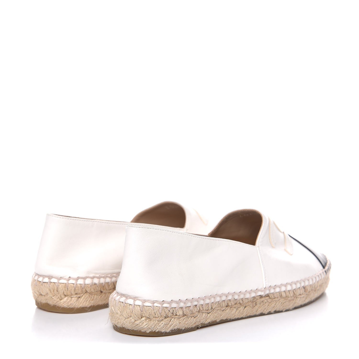 Chanel Lambskin CC Espadrilles 40 White Black 4 of 9