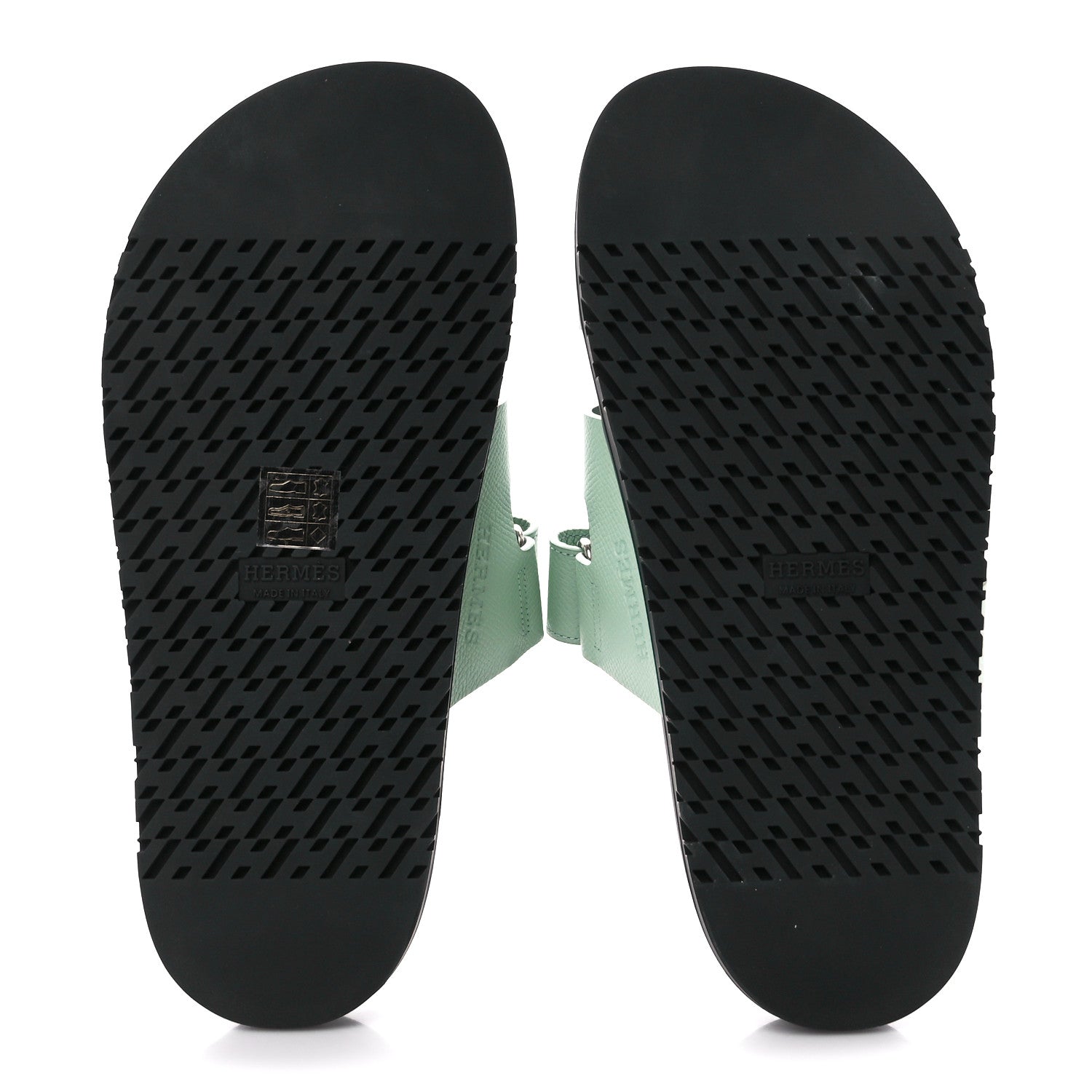 Hermes Epsom Womens Chypre Sandals 37.5 Vert Jade 5 of 10
