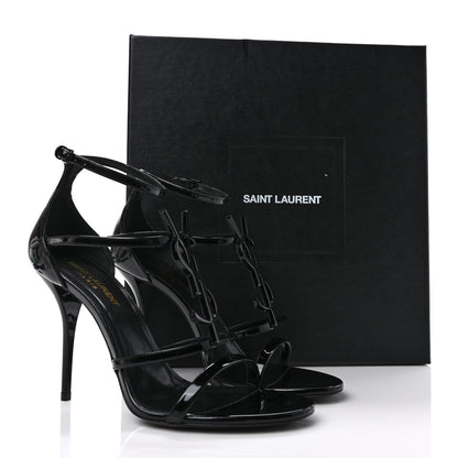 Saint Laurent Patent Cassandra 100 Sandals 38.5 Black 8 of 8