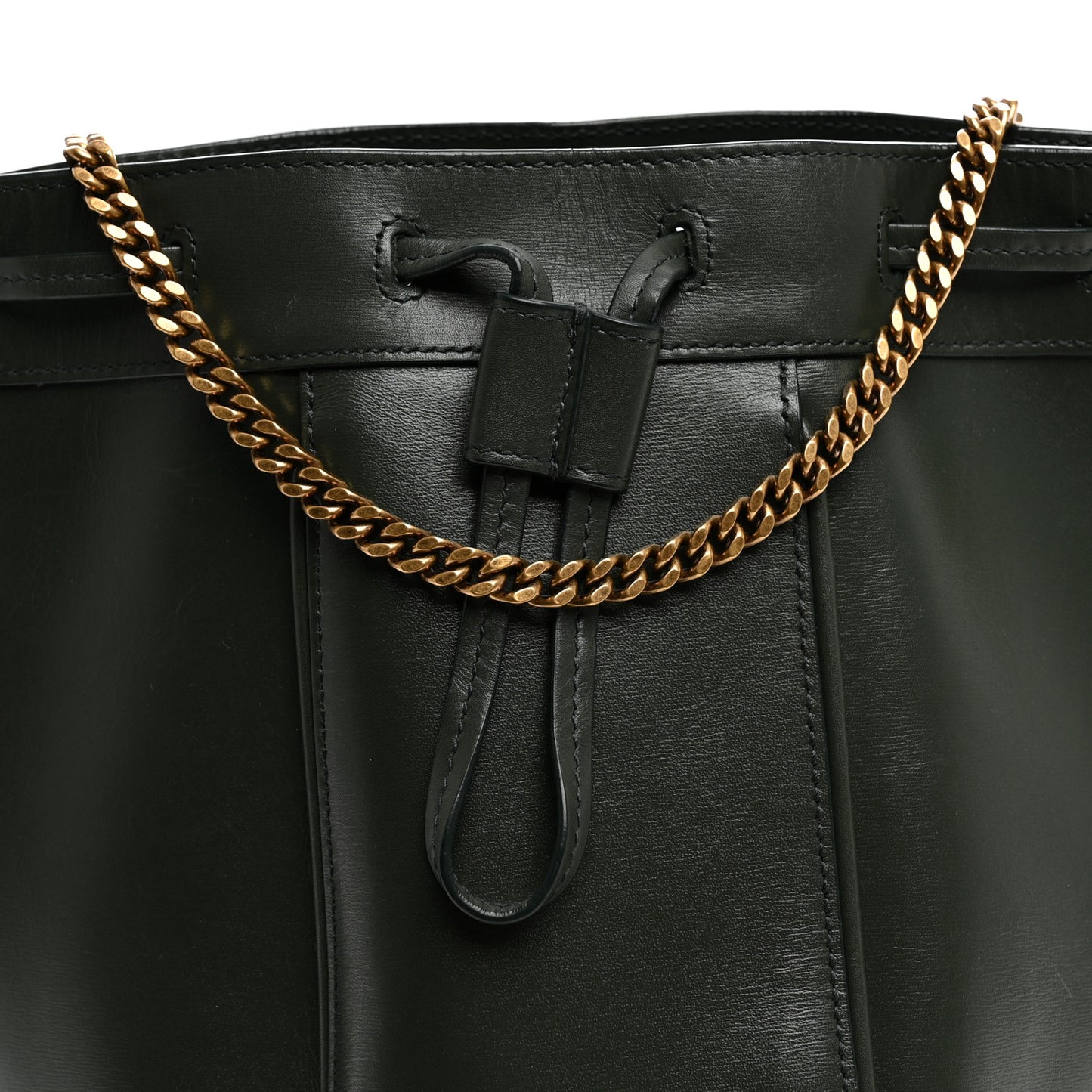 Smooth Calfskin Small Talitha Bucket Bag Vert Fonce