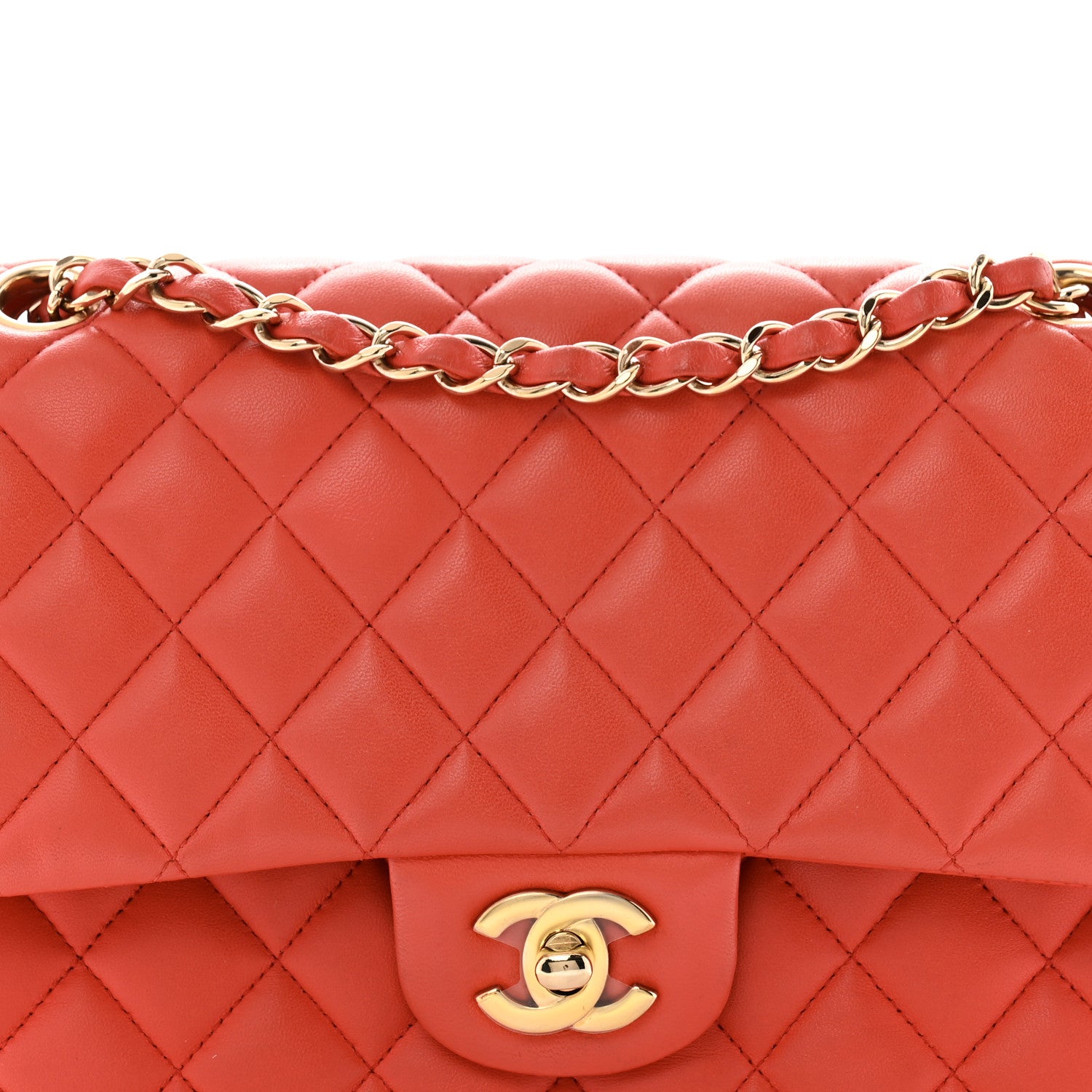 Chanel Lambskin Quilted Medium Double Flap Red 8 of 12