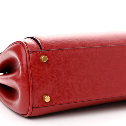 Valentino Garavani Grainy Calfskin Mini Rockstud Alcove Top-Handle Bag Rouge Pur 8 of 10