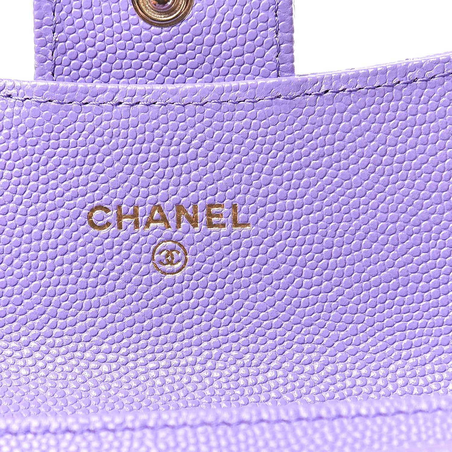 Chanel Caviar Quilted Flap Card Holder Wallet Purple 6 of 9