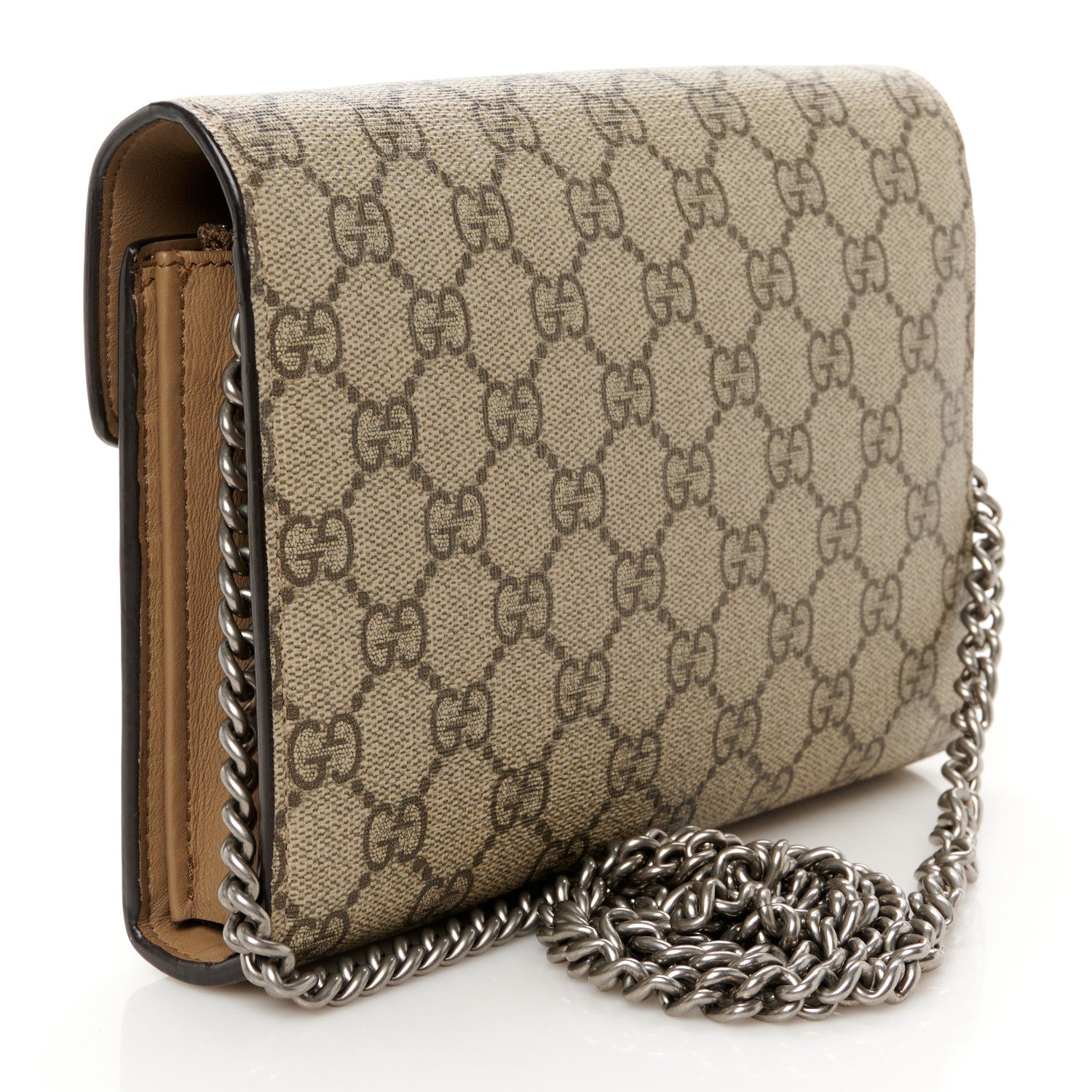 Gucci GG Supreme Monogram Mini Dionysus Chain Wallet Beige Taupe 3 of 10