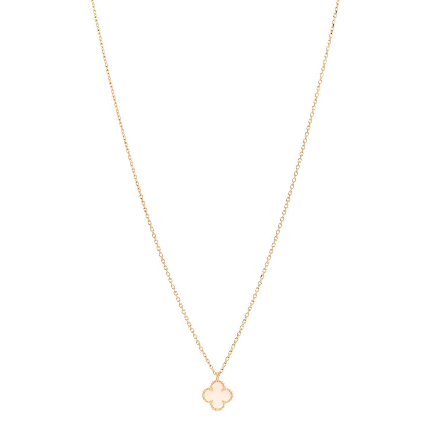 18K Yellow Gold Mother of Pearl Sweet Alhambra Pendant Necklace
