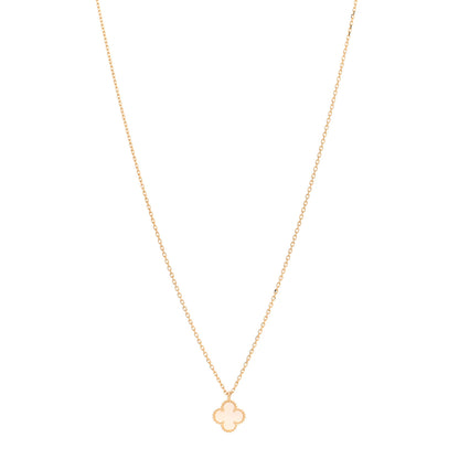 Van Cleef & Arpels 18K Yellow Gold Mother of Pearl Sweet Alhambra Pendant Necklace 1 of 4