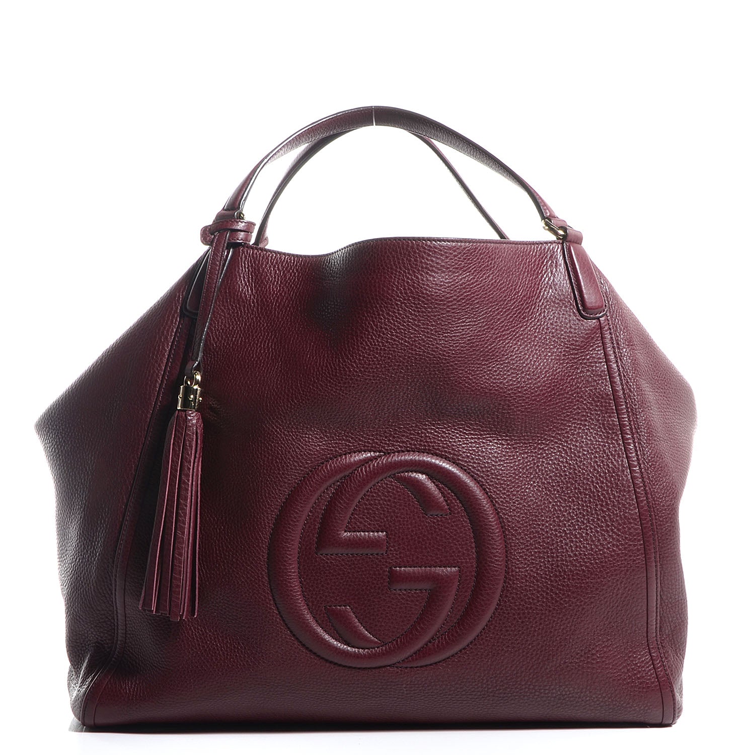 Gucci Pebbled Calfskin Large Soho Shoulder Bag Bordeaux 1 of 7