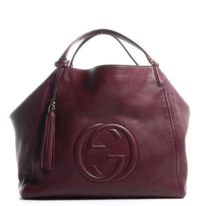 Gucci Pebbled Calfskin Large Soho Shoulder Bag Bordeaux 1 of 7