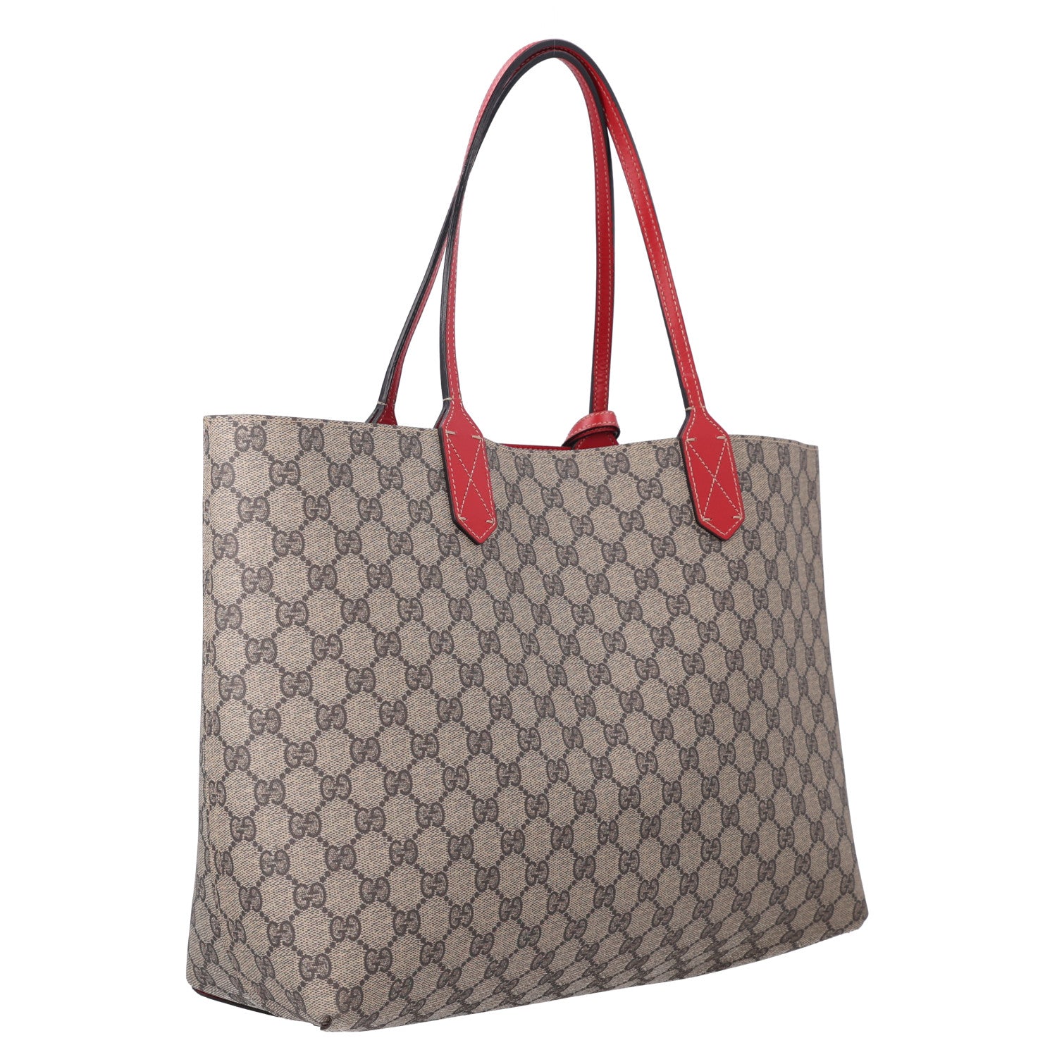 Gucci GG Supreme Monogram Medium Reversible Tote Beige Red 3 of 10