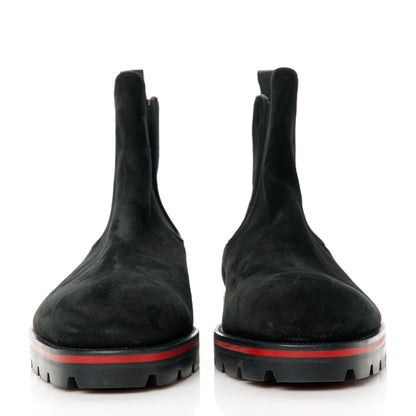 Christian Louboutin Mens Suede Melon Flat Chelsea Boots 46 Black 2 of 8