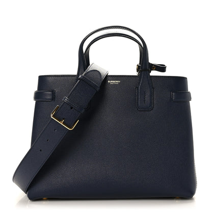 Burberry Derby Calfskin Vintage Check Medium Banner Tote Regency Blue 1 of 9