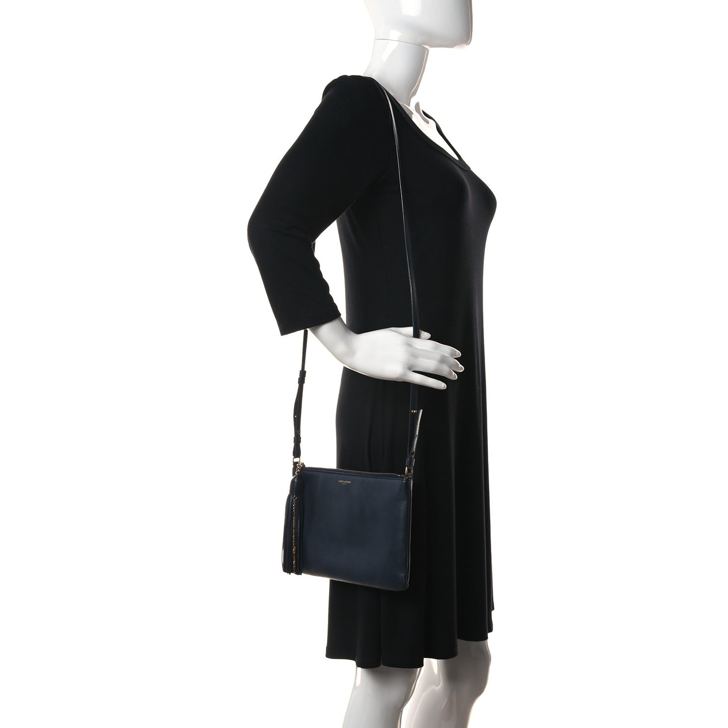 Calfskin Teen Monogram Crossbody Bag Blue