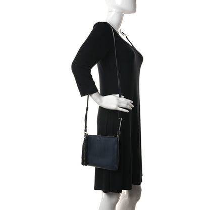 Saint Laurent Calfskin Teen Monogram Crossbody Bag Blue 2 of 12
