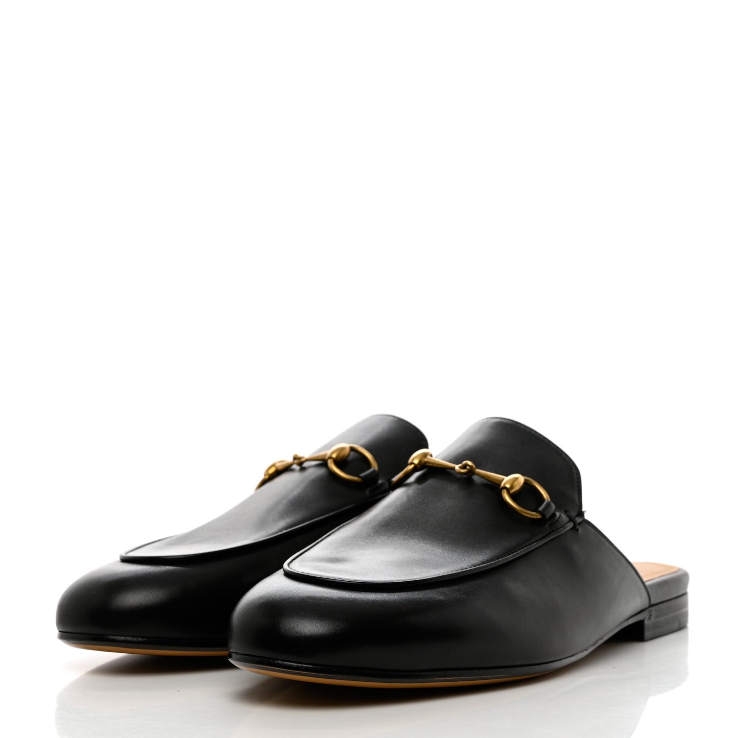 Calfskin Womens Princetown Slippers 38.5 Black