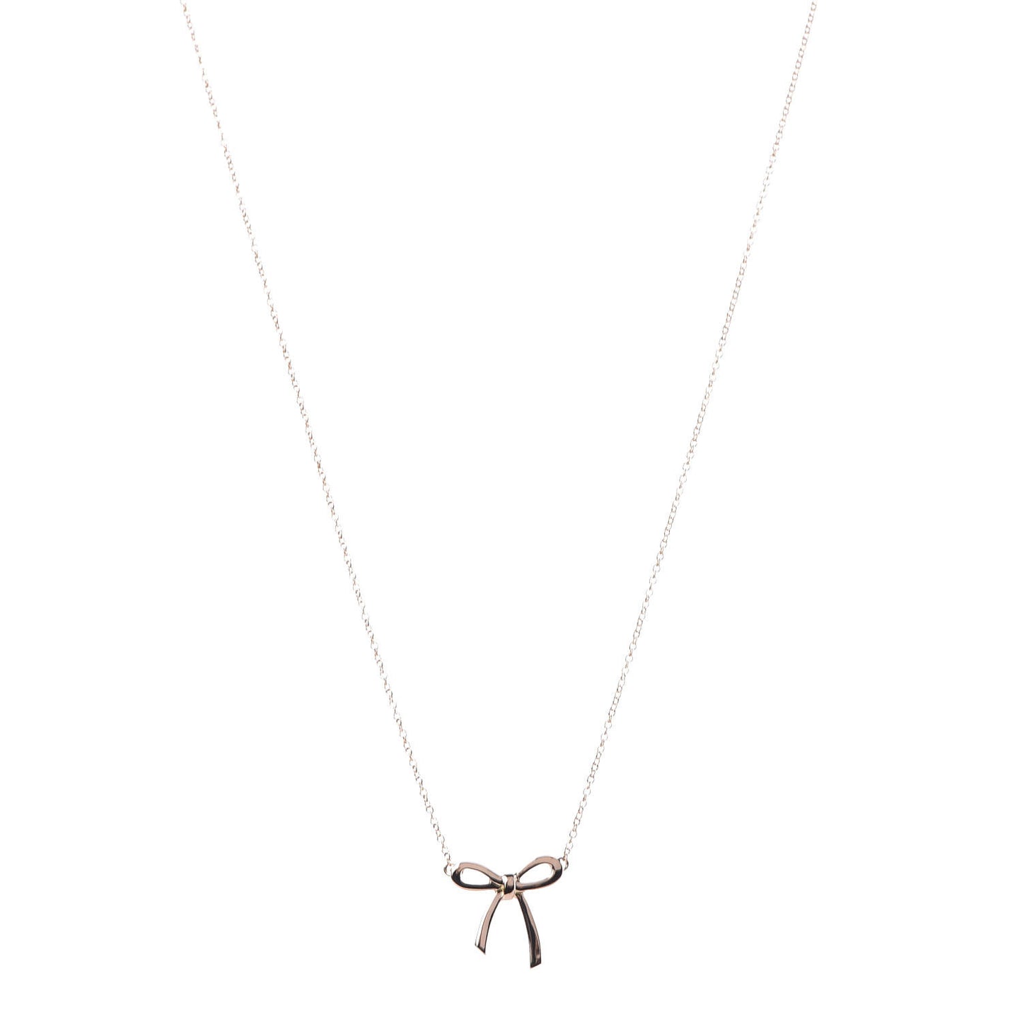 18K Rose Gold Mini Bow Pendant Necklace