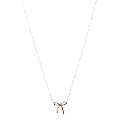 Tiffany 18K Rose Gold Mini Bow Pendant Necklace 1 of 6