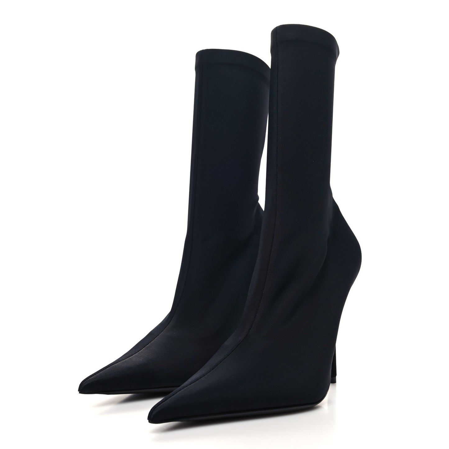 Matte Spandex Pointed Toe Knife 110mm Ankle Boots 38 Black