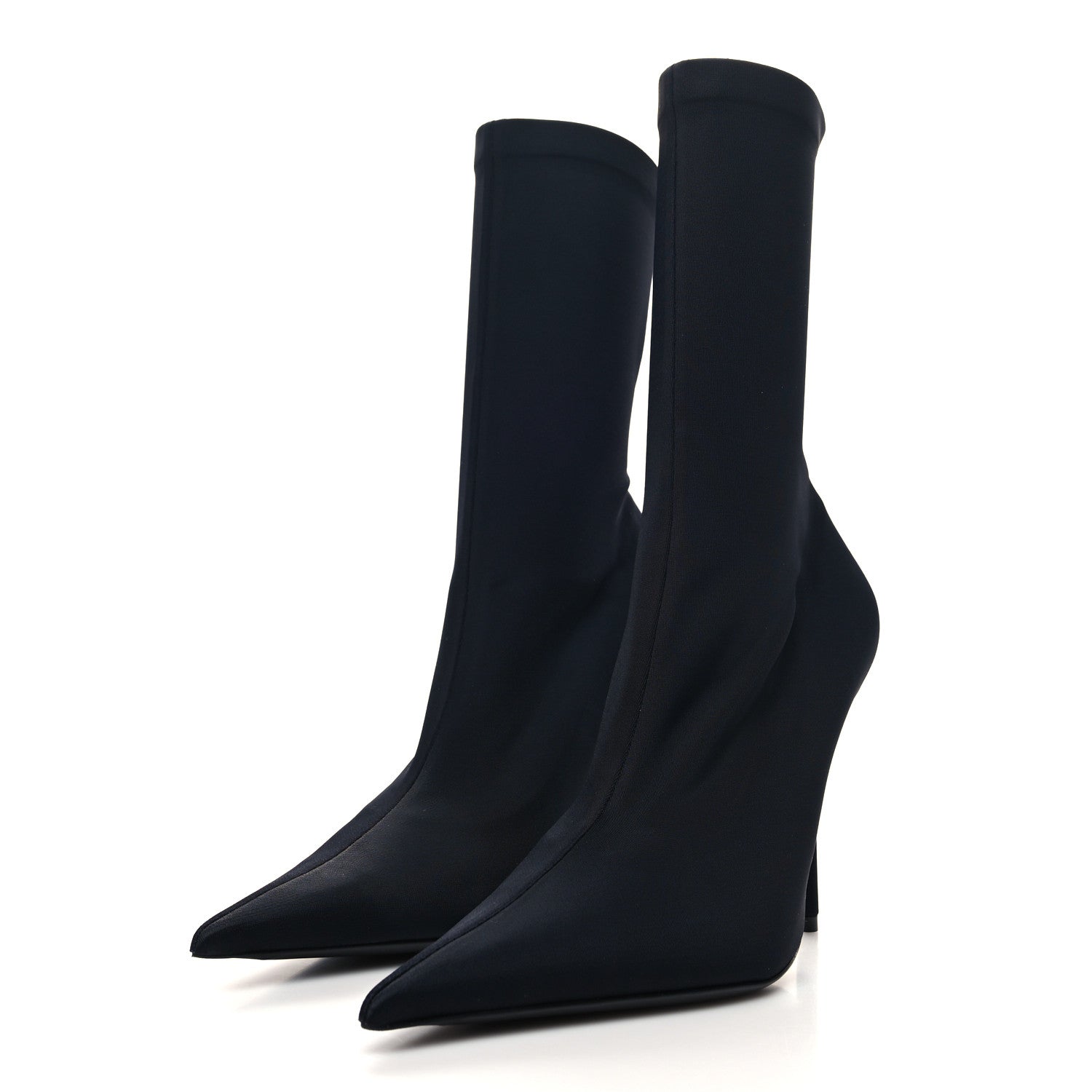 Balenciaga Matte Spandex Pointed Toe Knife 110mm Ankle Boots 38 Black 3 of 6