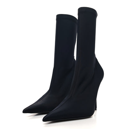 Balenciaga Matte Spandex Pointed Toe Knife 110mm Ankle Boots 38 Black 3 of 6