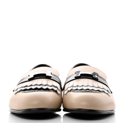 Hermes Goatskin Womens Royal Loafers 38 Multicolor Beige Sarrasin 2 of 9