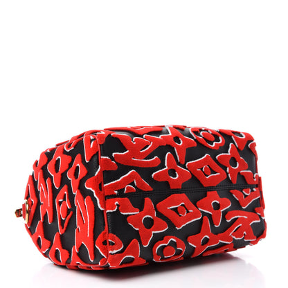 Louis Vuitton X UF Tufted Monogram Speedy Bandouliere 25 Black Red 5 of 12