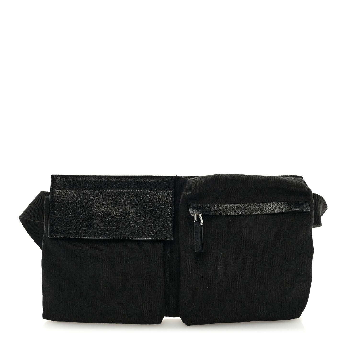 GG Monogram Double Pocket Belt Bag Black