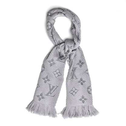 Louis Vuitton Wool Silk Logomania Scarf Pearl Grey 1 of 4
