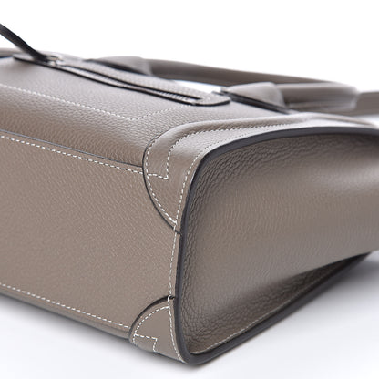 Celine Drummed Calfskin Nano Luggage Souris 10 of 10
