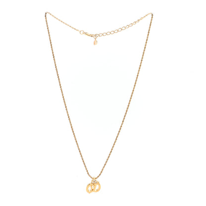Christian Dior Metal Crystal CD Logo Pendant Necklace Gold 6 of 10