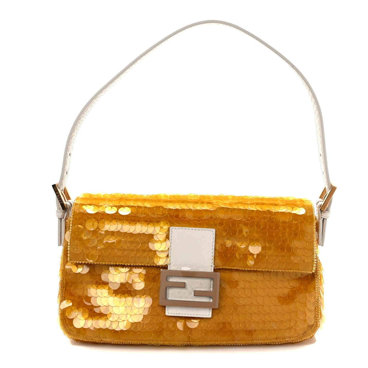 Satin Sequin Paillettes Elaphe Plexiglass Baguette 1997 Giallo Avorio