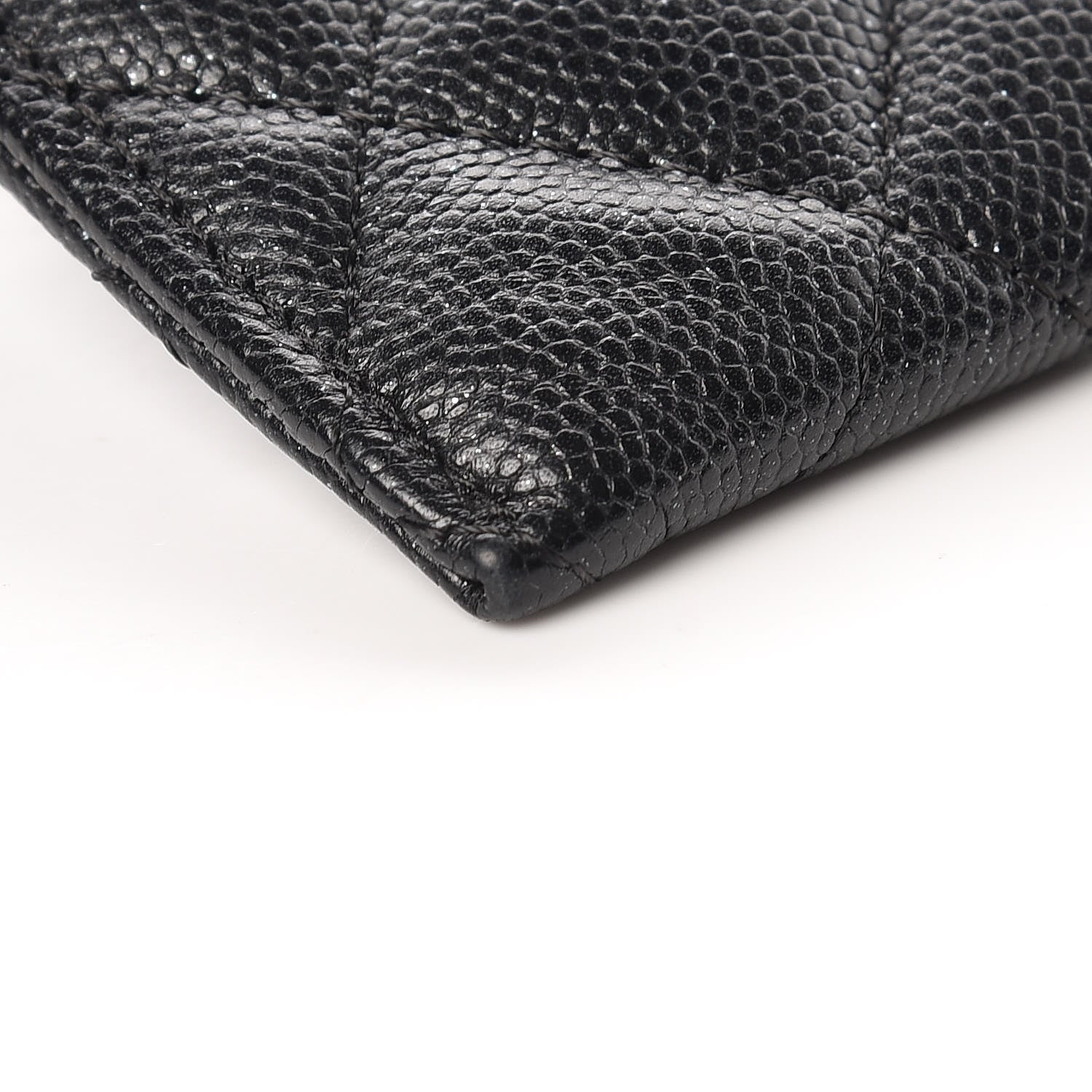 Chanel Iridescent Caviar Quilted Classic Zip Pouch Black 8 of 10