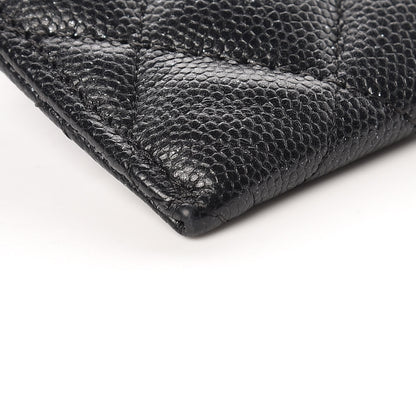 Chanel Iridescent Caviar Quilted Classic Zip Pouch Black 8 of 10