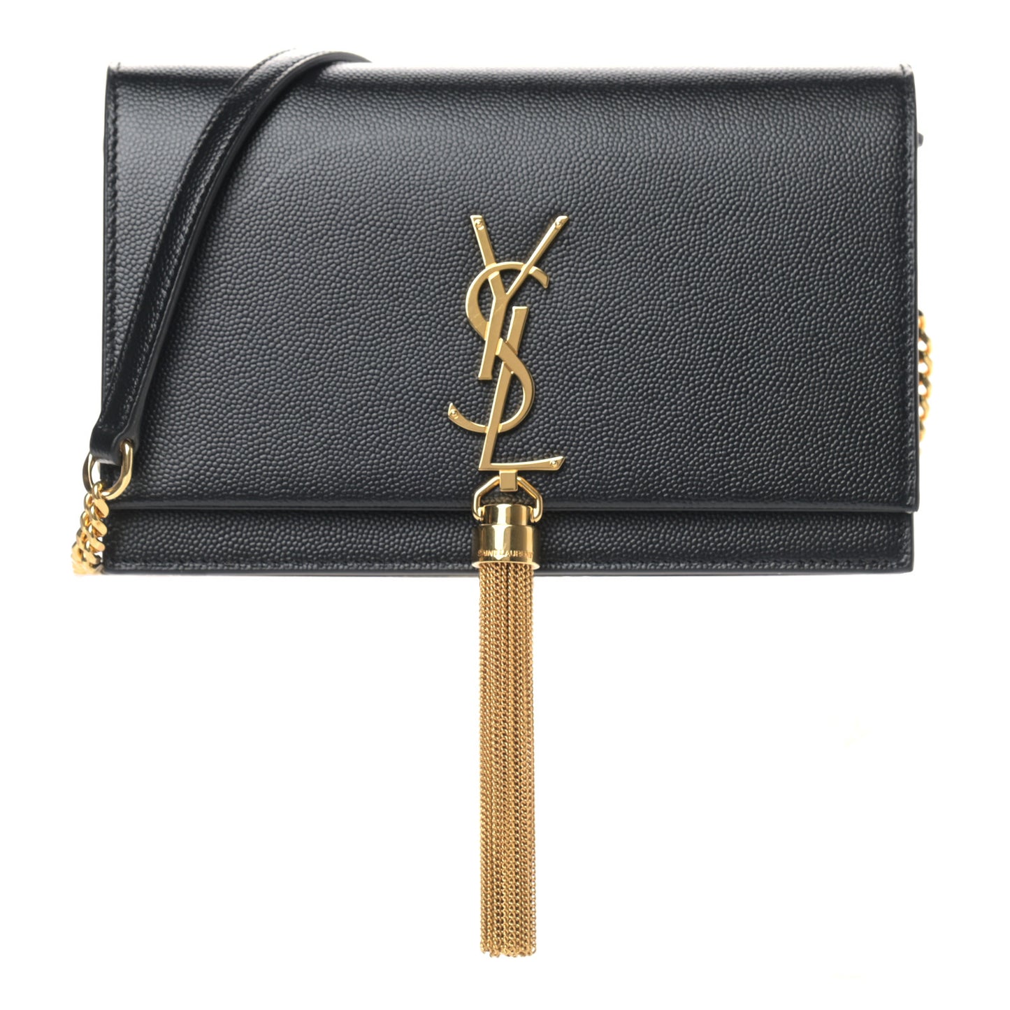 Grain De Poudre Classic Monogram Kate Tassel Chain Wallet Black