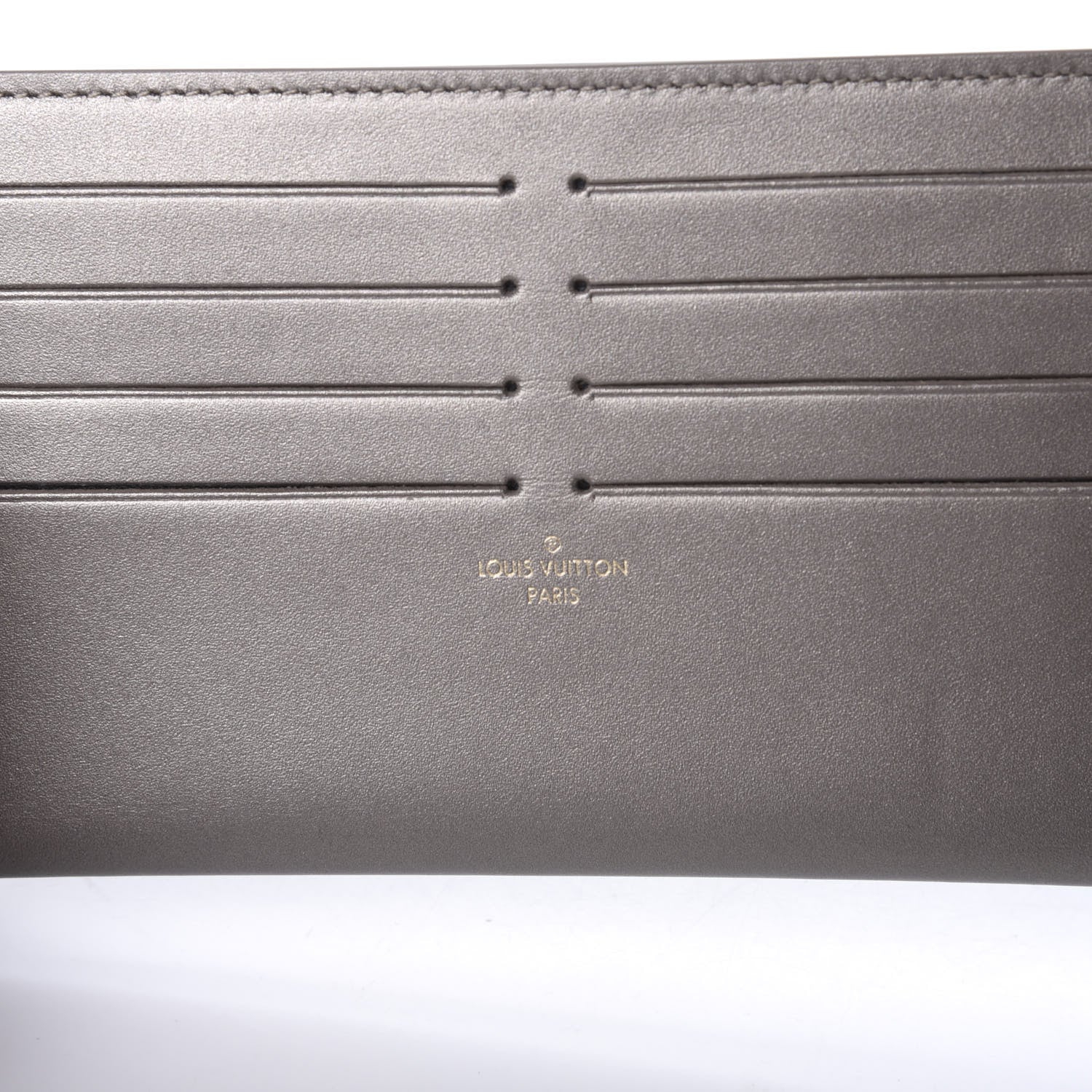 Louis Vuitton Calfskin Felicie Card Holder Insert Champagne Metallise 5 of 6