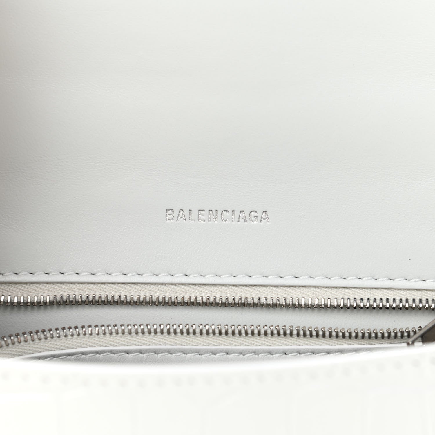 Balenciaga Calfskin Crocodile Embossed Small Hourglass Top Handle Bag White 6 of 12