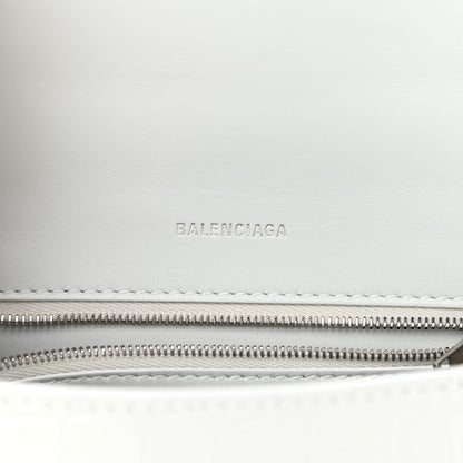Balenciaga Calfskin Crocodile Embossed Small Hourglass Top Handle Bag White 6 of 12