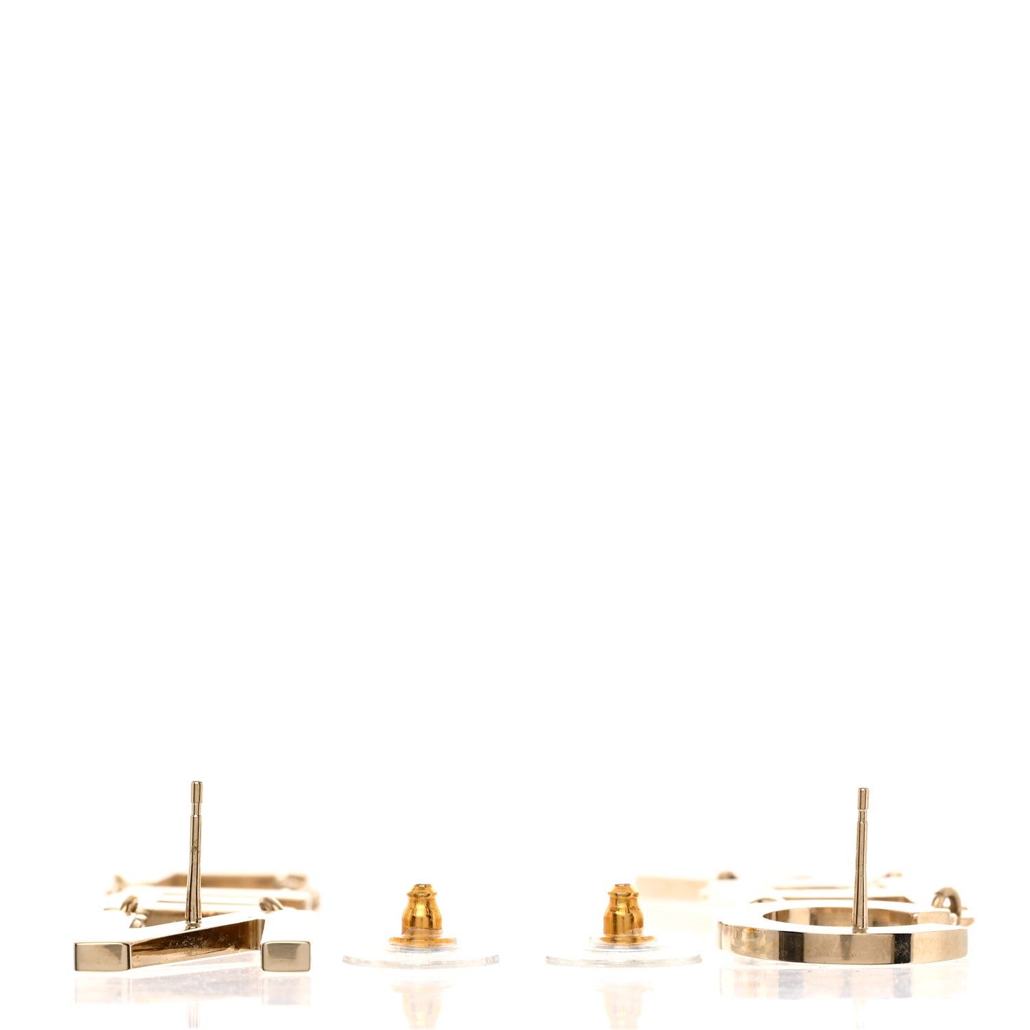 Chanel Metal Cha-Nel Logo Drop Earrings Gold 3 of 5