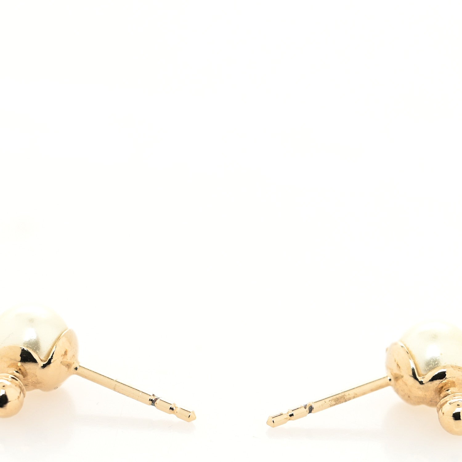 Christian Dior Pearl La Petite Tribale Dangle Chain Earrings Gold 2 of 3